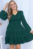 Immagine di PLUS SIZE PUFF SLEEVE GREEN SMOCK DRESS